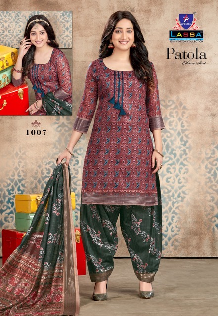 Lassa Patola Ethnic Suit Vol-1 Cotton Designer Print Dress Material